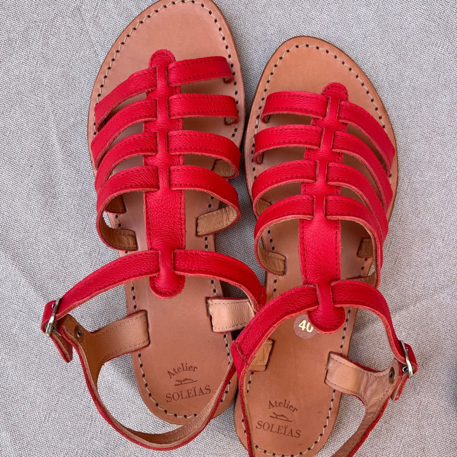 Sandales La Garde-Adhémar rouges, le modèle tout confort avec bracelet arrière